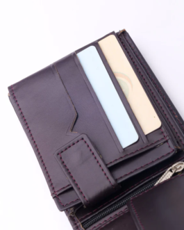 Minimalist Mens Leather Bi-Fold Wallet