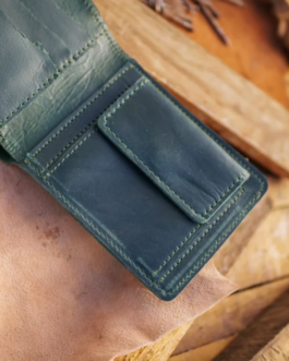 The Vault Vintage Leather Wallet-Coin Pocket-EMERALD GREEN