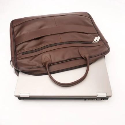 Executive Leather Laptop Bag-Brown - Image 2