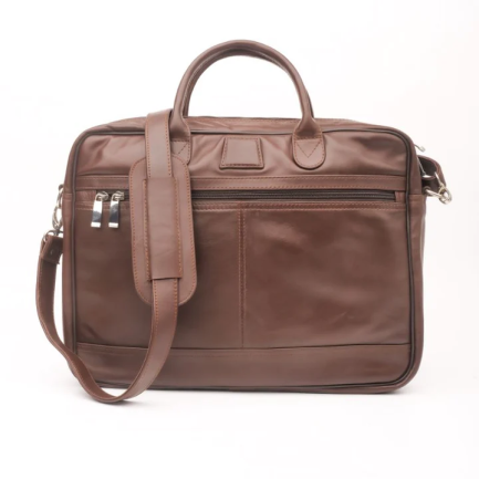 Executive Leather Laptop Bag-Brown - Image 4