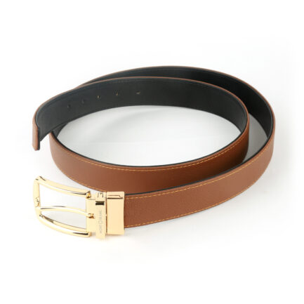 BLACK  Gold BROWN Double Sided Reversible Men's' Leather Belt