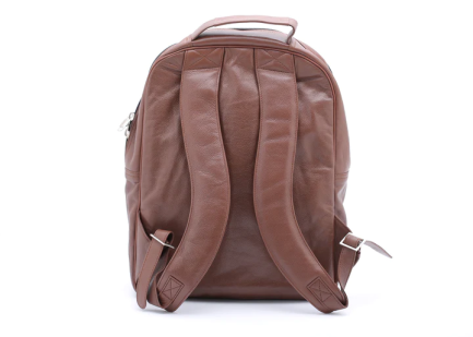 Trio Leather Backpack (BROWN) - Image 4