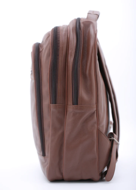 Trio Leather Backpack (BROWN) - Image 3