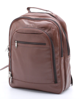 Trio Leather Backpack (BROWN)