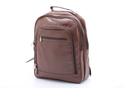 Trio Leather Backpack (BROWN)