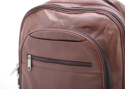 Trio Leather Backpack (BROWN) - Image 2