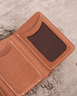 Bosco Trifold Leather Wallet-Wood Brown