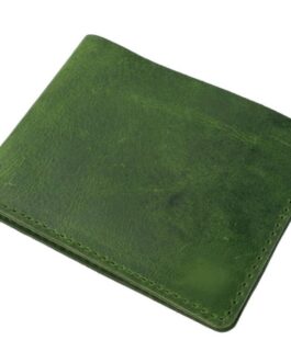 Mens Genuine Vintage Leather Wallet-OLIVE GREEN