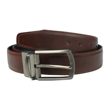 BLACK CHOCOLATE BROWN Double Sided Reversible Men's' Leather Belt - Image 3