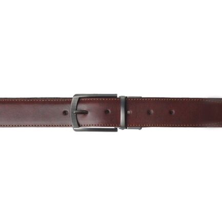 BLACK CHOCOLATE BROWN Double Sided Reversible Men's' Leather Belt - Image 2