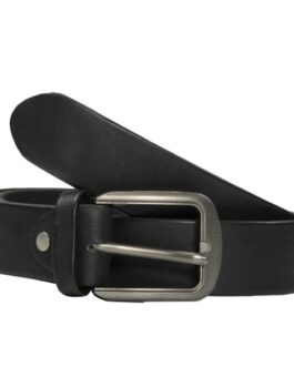 Mens Formal Leather Belt 3 Fold Natural Cow Leather-Black