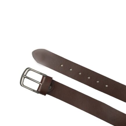 Mens Dark Brown Minimal Laminated Leather Belt - Image 2