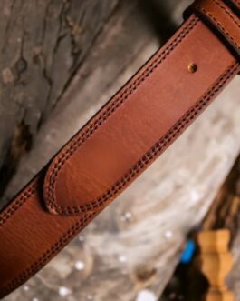 Double Stitch Rustic Leather Belt