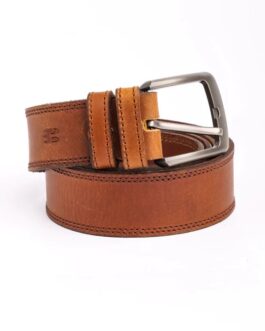 Double Stitch Rustic Leather Belt