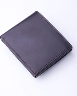 Minimalist Mens Leather Bi-Fold Wallet