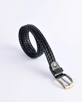 Stylish Braided Men’s Leather Belt-Black Color