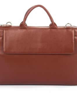 Leather Laptop Bag-Tan