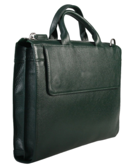 Leather Laptop Bag-Green