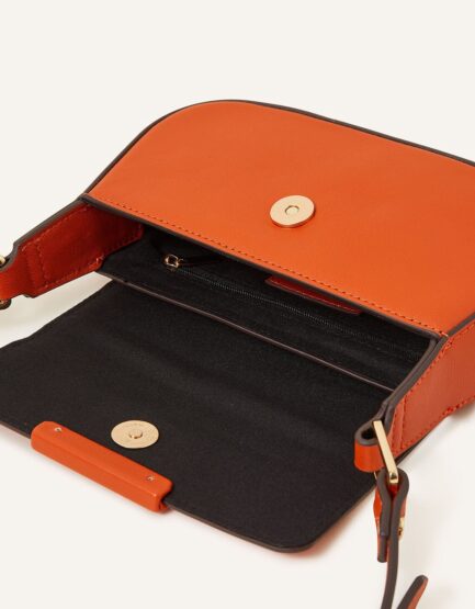 SMALL SADDLE CROSS-BODY BAG ORANGE - Image 3