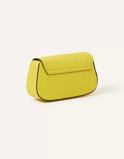 SMALL SADDLE CROSS-BODY BAG YELLOW - Image 3