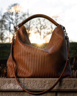 TURKISH TOTE BAG BROWN – MILANO LEATHER HERRINGBONE BAG