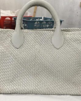 Women Tote Bag Zipper White