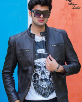 Men Black Leather Jacket ML-jk003