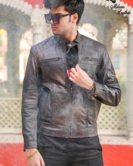 Men Black Leather Jacket ML-jk006