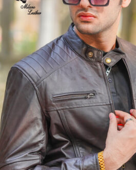 Men Black Leather Jacket ML-jk006