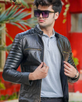 Men Black Leather Jacket ML-jk007