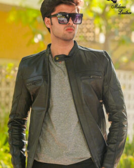 Men Black Leather Jacket ML-jk008