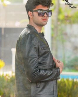 Men Black Leather Jacket ML-jk008