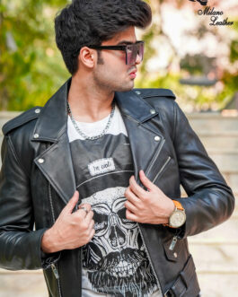 Men Black Leather Jacket ML-jk0011