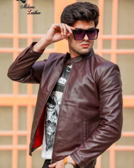 Men Dark Brown Leather Jacket ML-jk0012