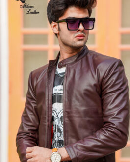 Men Dark Brown Leather Jacket ML-jk0012