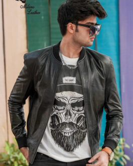 Men Black Leather Jacket ML-jk0014