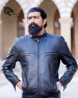 Bergamo leather jacket With Alligator Belt-Black