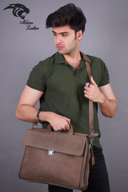 Leather Laptop Bag Brown ML-LB001