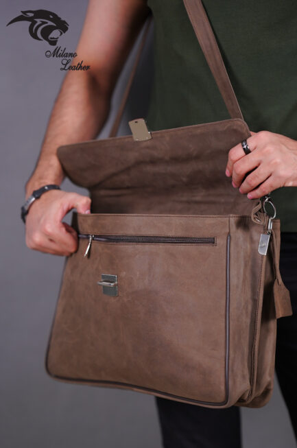 Leather Laptop Bag Brown ML-LB001 - Image 3