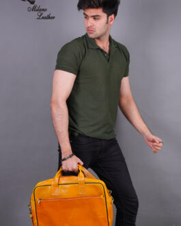 Leather Laptop Bag-Orange ML-LB002