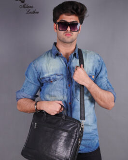 Leather Laptop Bag Black ML-LB003