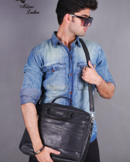 Leather Laptop Bag Black ML-LB003