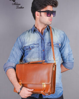 Leather Laptop Bag Brown ML-LB005