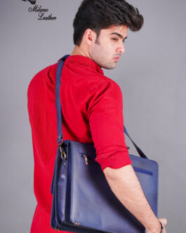 Leather Laptop Bag Blue ML-LB004